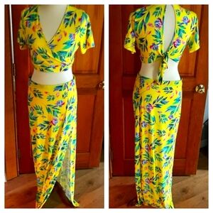 Gently Worn (about 4 hours) two piece floral set